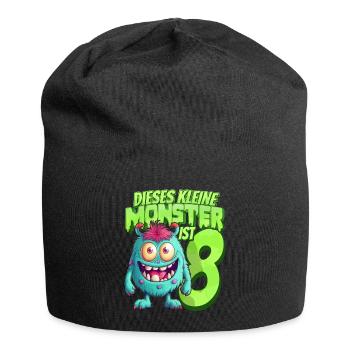 Dieses kleine Monster ist 8 - acht Jahre - 8. - Jersey-Beanie - Schwarz - Vorne