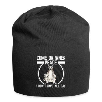 Lemur Catta Ring-tailed lemur - Jersey Beanie - black - Front