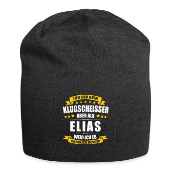 Name Elias Vorname Klugscheisser Namenstag - Jersey-Beanie - Anthrazit - Vorne