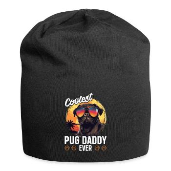 Pug Dog Breed Pet - Coolest Pug Dad Ever - Jersey Beanie - black - Front