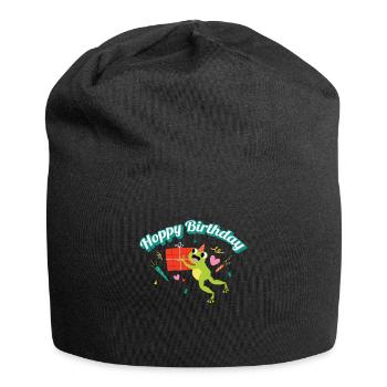 Hoppy Birthday Frog Frogs Kids - Jersey Beanie - black - Front
