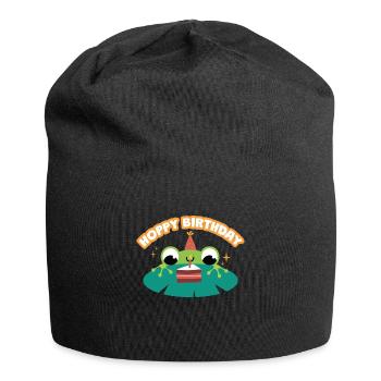 Hoppy Birthday Frog Frogs Kids - Jersey Beanie - black - Front