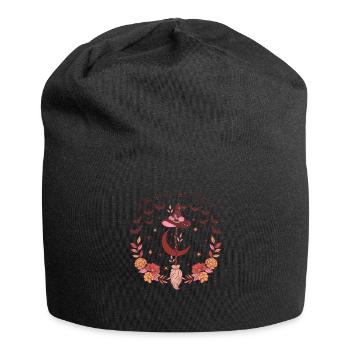 Vintage Halloween Design: If The Broom Fits Fly It - Jersey-Beanie - Schwarz - Vorne