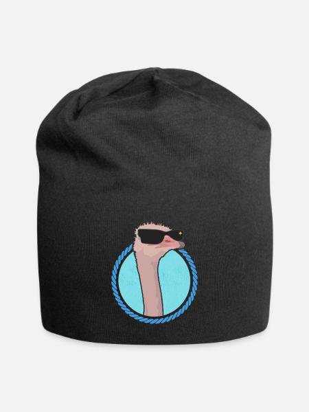 Strauß Vogel Strauße Straußenliebhaber Geschenk - Jersey-Beanie - Schwarz