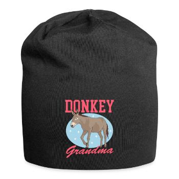 Esel Oma Eselbesitzerin Eselliebhaber Geschenk - Jersey-Beanie - Schwarz - Vorne