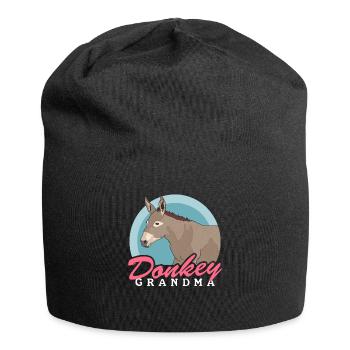 Esel Oma Eselliebhaber Eselbesitzerin Geschenk - Jersey-Beanie - Schwarz - Vorne