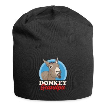 Esel Opa | Eselbesitzer Eselliebhaber Geschenk - Jersey-Beanie - Schwarz - Vorne