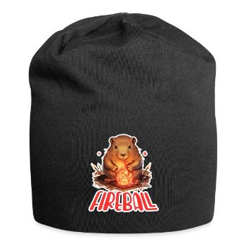 Capybara Mage – Fireball RPG Design - Jersey Beanie - black - Front