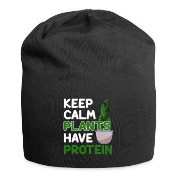 Véganisme végétalien - Bonnet en jersey - noir - Devant