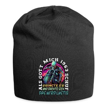 61. Geburtstag als Gott mich schuf Motorrad 1963 - Jersey-Beanie - Schwarz - Vorne