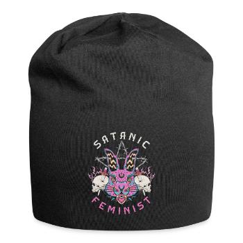 Satanic Feminist Lucifer Gothic Occult Halloween - Jersey-Beanie - Schwarz - Vorne