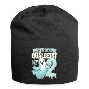 Dieser kleine Quälgeist ist 2 - zwei Jahre - 2. - Jersey-Beanie - Schwarz - Vorne