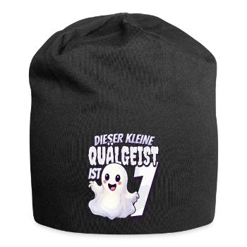 Dieser kleine Quälgeist ist 7 - sieben Jahre - 7. - Jersey-Beanie - Schwarz - Vorne
