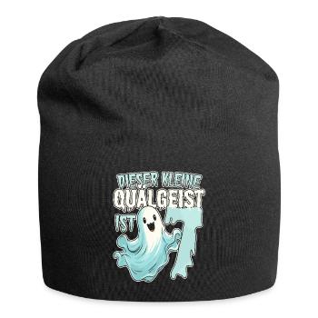 Dieser kleine Quälgeist ist 7 - sieben Jahre - 7. - Jersey-Beanie - Schwarz - Vorne