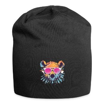 Bär Bär Sonnenbrille Braunbär Waldbewohner - Jersey-Beanie - Schwarz - Vorne