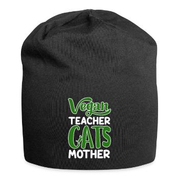 Véganisme végétalien - Bonnet en jersey - noir - Devant