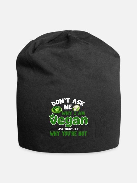 Vegan Veganismus - Jersey-Beanie - Schwarz