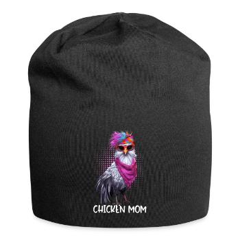 Chicken Mom Chickens Hen Gift Farmer - Jersey Beanie - black - Front