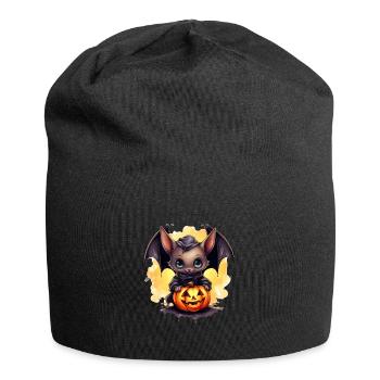 Halloween Kürbis Fledermaus - Jersey-Beanie - Schwarz - Vorne