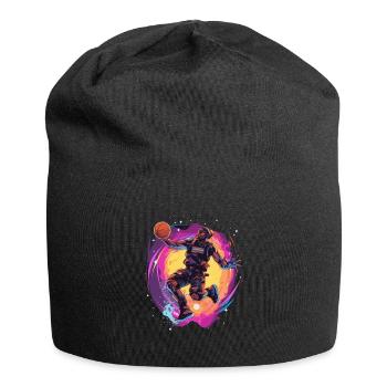BASKETBALL für immer! - Jersey-Beanie - Schwarz - Vorne