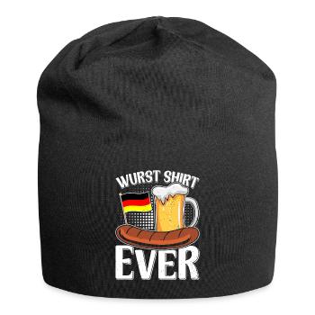 Wurst Shirt Ever Deutsches Essen Bratwurst - Jersey-Beanie - Schwarz - Vorne