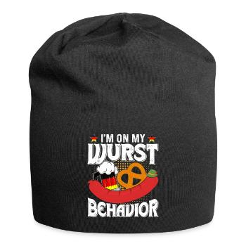 Deutschland On my Wurst Behavior Brezeln Bierfan - Jersey-Beanie - Schwarz - Vorne