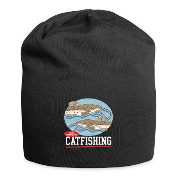 Cadeau de pêche à la pêche au poisson-chat - Bonnet en jersey - noir - Devant