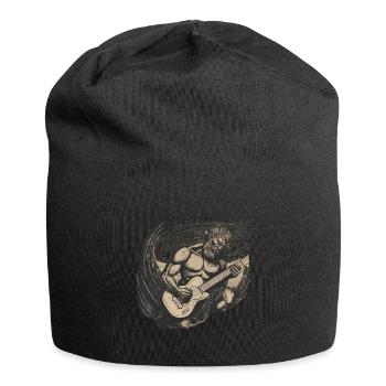 Man Playing Electric Guitar Rock 'n' Roll - Jersey Beanie - black - Front