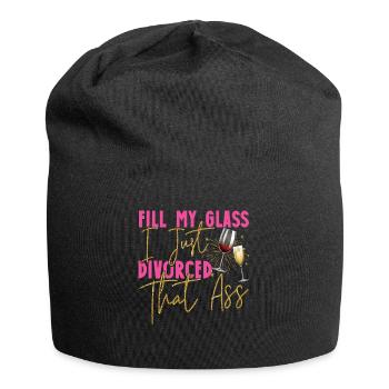 Happy Divorce Party Fill My Glass - Jersey-Beanie - Schwarz - Vorne