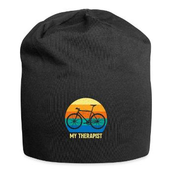 Design de vélo rétro sportif avec « My Therapist » - Bonnet en jersey - noir - Devant