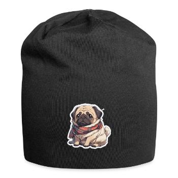 Mops Mops Hund Mops Geschenke Mops Liebhaber - Jersey-Beanie - Schwarz - Vorne