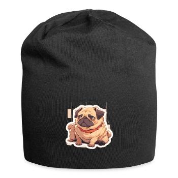 Mops Mops Hund Mops Geschenke Mops Liebhaber - Jersey-Beanie - Schwarz - Vorne
