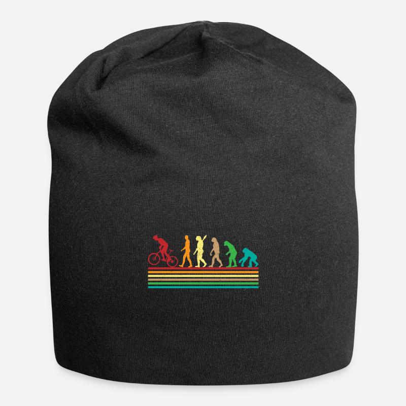 Evolution-Fahrrad-Fan: Retro-Design für Radfahrer - Jersey-Beanie - Schwarz