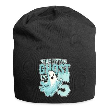This little pest is 5 - five years - 5. - Jersey Beanie - black - Front