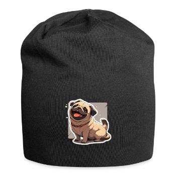 Mops Mops Hund Mops Geschenke Mops Liebhaber - Jersey-Beanie - Schwarz - Vorne