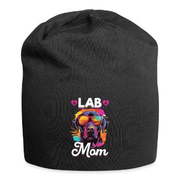 Labrador Retriever Dog Breed Pet - Lab mom - Jersey Beanie - black - Front