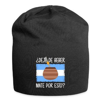 Drapeau de l’Argentine Thé yerba maté argentin - Bonnet en jersey - noir - Devant