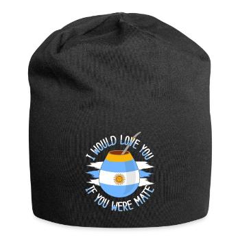 Drapeau de l’Argentine Thé yerba maté argentin - Bonnet en jersey - noir - Devant