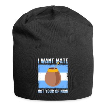Drapeau de l’Argentine Thé yerba maté argentin - Bonnet en jersey - noir - Devant