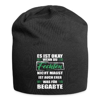 Spruch fechten Mann & Frau & Kinder - Jersey-Beanie - Schwarz - Vorne