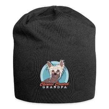 Chinese Crested Opa Chinesischer Schopfhund - Jersey-Beanie - Schwarz - Vorne