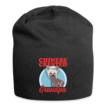 Chinesischer Schopfhund Chinese Crested Opa - Jersey-Beanie - Schwarz - Vorne