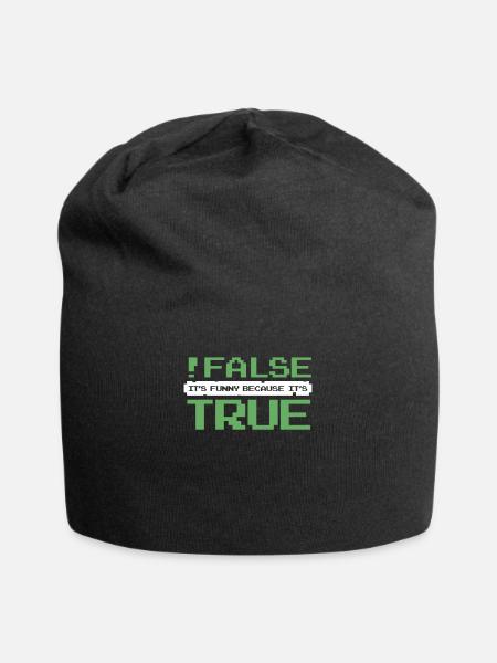 False It's Funny Because It's True Developer - Jersey Beanie - black
