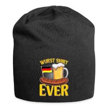 Wurst Shirt Ever Deutsches Essen Bratwurst - Jersey-Beanie - Schwarz - Vorne