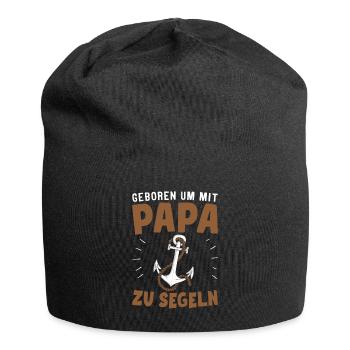 Papa Sohn Geschenk Segelboot - Jersey-Beanie - Schwarz - Vorne