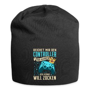 Zocker Geschenk Junge Gamer Controller Zocken - Jersey-Beanie - Schwarz - Vorne