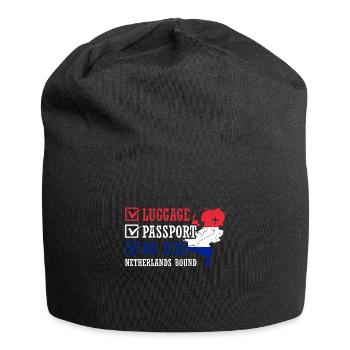 Luggage Passport No Kids Netherlands Bound - Jersey Beanie - black - Front