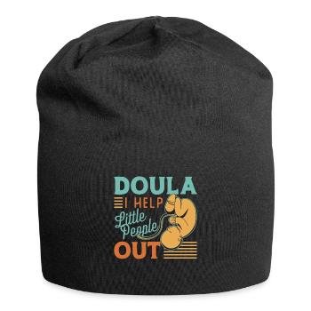Doula I Help Little People Out Birth Coach Midwife - Jersey Beanie - black - Front