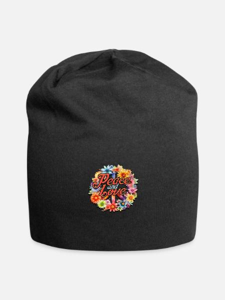Frieden und Liebe - Harmonie - Jersey-Beanie - Schwarz
