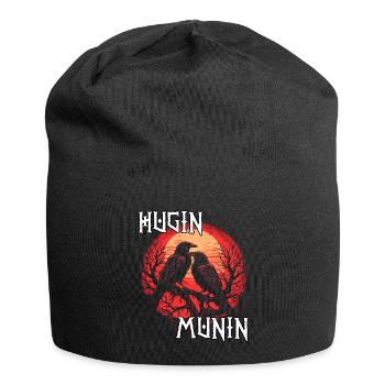 Valhalla | T-shirt Viking Warrior | Corbeau d’Odin - Bonnet en jersey - noir - Devant
